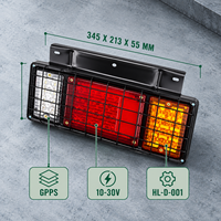Feu arrière combiné HSSH 40 LED avec cadre en fer 12V 24V, fonction Stop, Clignotant et Marche arrière pour camion ISUZU