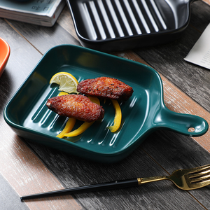 Ins Nordic Eco-Friendly <b>Ceramic</b> Reusable Baking Dish Food Safe Dishwasher Safe Rectangle Shape Customizable Colors Home <b>Pan</b> - Product Image 5