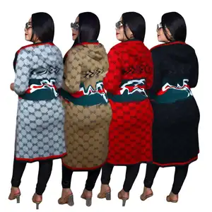 2023 sonbahar/kış yüksek kalite yeni kadın örme hırka hoodie kazak moda rahat ceket