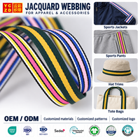 Sangle Jacquard GOTS 10 mm en Gros, Sangle Colorée Personnalisée, Large Bande Jacquard en Polyester pour Sacs et Garnitures de Vêtements