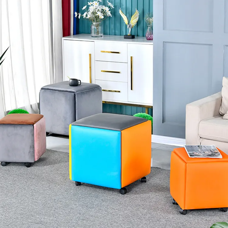 Creative Thuis Woonkamer Salontafel Vijf-In-een Sofa Kruk, Vierkante Kruk, stapelbaar Rubik Kubus Kruk
