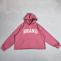 Sweat à capuche oversize de haute qualité en molleton French Terry 420 g/m² avec logo imprimé sur mesure et ourlet vieilli, style streetwear