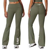 Pantalon de yoga bootcut taille haute pour femme Leggings d'entraînement extensibles à jambe évasée Bas de vêtements de sport solides Collants taille moyenne