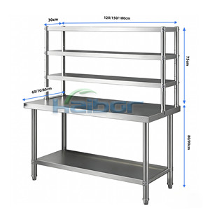 Plan de travail amovible en acier inoxydable pour <span class=keywords><strong>cuisine</strong></span> de restaurant, robuste et extensible, SS201/304 - Product Image 6
