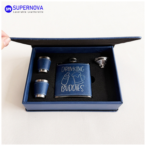 Juego de Frascos de Licor de Cuero Sintético Grabables por Láser, de Alta Calidad, Personalizados, de 6 oz, Estilo Vintage para Hombre, para Grabado Láser - Product Image 3