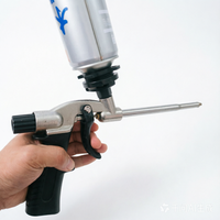 Pistolet à mousse PU haute résistance avec revêtement antiadhésif PTFE, applicateur de mousse expansive, corps métallique pour la construction, l'étanchéité et l'isolation