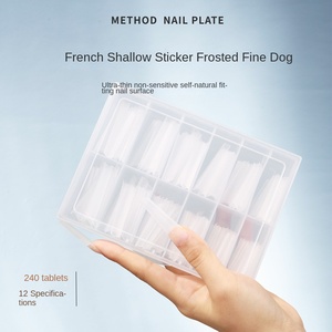 Venta al por mayor de pegamento para extensión de <span class=keywords><strong>uñas</strong></span> de <span class=keywords><strong>manicura</strong></span>, material ABS, medio palo trapezoidal largo, palo completo, <span class=keywords><strong>uñas</strong></span> finas francesas sin fregar - Product Image 4