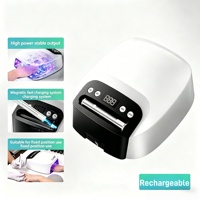 Lampe à ongles UV LED rechargeable 2-en-1 avec batterie, séchoir à ongles professionnel portable, séchage rapide pour vernis gel, usage en salon