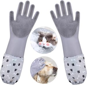 Guantes de lavado de perros, guantes de aseo de mascotas con cepillos suaves, baño y Masaje para perros y gatos, - Product Image 1