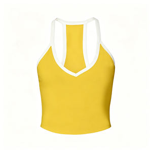 Paquete de 4 Camisetas de Tirantes Deportivas de Color Sólido para Mujer con Ribete Blanco en Contraste, Camisetas sin Mangas Casuales de Punto - Product Image 4