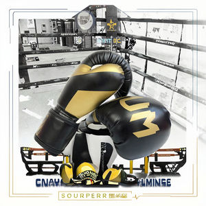 Gants de boxe en cuir PU lacés antidérapants de 12 oz pour adultes, hommes et femmes - Sanda, kickboxing, entraînement MMA, tailles 10 oz/8 oz - Product Image 3