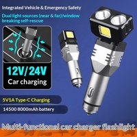 Nouvelle lampe torche LED multifonction rechargeable pour voiture, chargeur USB Type-C, base magnétique, faisceau réglable, indice IP6, portée 100m
