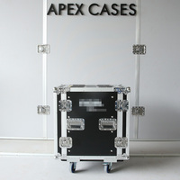 APEX CASES OEM 13U Boîtier de montage en rack portable, protection robuste, surface ignifugée, roues de 4 pouces pour amplificateur audio