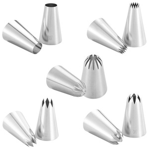 304 Stainless Steel Piping Tips 5-Piece Set, Large Seamless Cake, <b>Cookie</b>, and Butter Tips, Baking and Piping <b>Tools</b> - Product Image 3