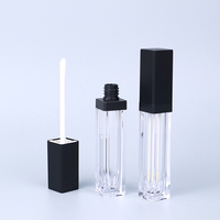 Vente en gros de contenants de gloss à lèvres en plastique transparent carré de 7 ml, emballage cosmétique vide pour les lèvres, tube vide pour gloss à lèvres