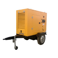 Groupe électrogène diesel silencieux mobile et portable Haitai Power 20-200 kW avec remorque, refroidissement par eau, fabriqué en Chine