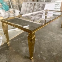 Table de salle à manger moderne de luxe en acier inoxydable pour hôtel, salon, appartement, hôpital - Durable et empilable