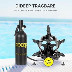 Masque facial complet HY Sports, <span class=keywords><strong>mini</strong></span>-<span class=keywords><strong>bouteille</strong></span> de plongée 1L en alliage d'aluminium, plongée en apnée, loisirs aquatiques, design anti-fuite réutilisable, basse pression - Product Image 2