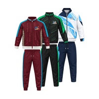 Survêtement de football pour homme avec fermeture éclair intégrale, veste et pantalon de survêtement avec poignets côtelés pour les tenues de match et les commandes d'équipe