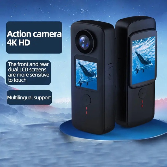 4K WiFi Anti-shake Action Camera Dual Screen 30m Waterproof Touch Screen Sport Camera for Travel Video Recorder Diving Bodycam