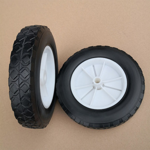 Solid Rubber Caster Wheels 8 Inch White Silent Operation <b>For</b> <b>Tool</b> <b>Cart</b> Handcart - Product Image 1