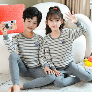 <span class=keywords><strong>Pyjama</strong></span> <span class=keywords><strong>Enfant</strong></span> Automne Hiver 2024 en Coton Pur – Ensemble Chaud et Tendance Dessin Animé pour Garçons et Filles (Haut, Pantalon et Sous-vêtements) - Product Image 3