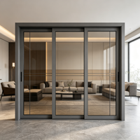 Pintu Geser Kaca Aluminium Interior Minimalis Sistem Terpadu Hardware Tersembunyi Operasi Halus untuk Kamar Tidur Dapur