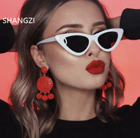 Lunettes de soleil rétro pour femmes de haute qualité, charnières métalliques, style vintage, triangle, œil de chat