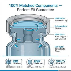Kit de scellage professionnel tout-en-un pour flacons avec flacons en verre de 2 ml/5 ml/10 ml, bouchons en butyl et capuchons à clapet - Product Image 4