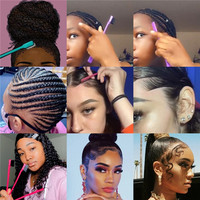 Grand stock, étiquette privée personnalisée, peigne à queue de rat 3 en 1 pour salon, peigne à sourcils double, brosse à cheveux pour le contrôle des bords, brosse à cheveux pour les bords