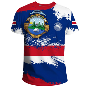 Drop Ship CostaRica <strong>Personalised</strong> Fashion Tshirt Customize CostaRica Spirit Print <strong>Top</strong> Tee Breathable Quick Dry Summer Man Clothes - Product Image 2