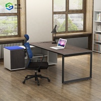 Elegante Mesa de Ordenador Estación de Trabajo Individual de Oficina Escritorio Pequeño de Metal para Oficina