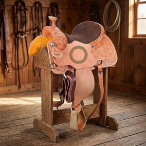 Harnais de performance en cuir véritable Western DD de qualité supérieure pour le barrel racing et le rodéo, personnalisable, léger et confortable pour chevaux de spectacle - Product Image 3