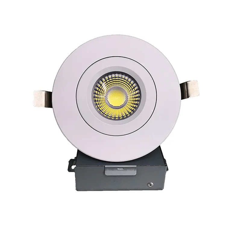 ETL 3 Color Dimmable 4 inch LED Gimbal Downlight Adjustable LED Retrofit Lighting Fixture with Junction Box