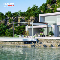 Pergola Hooeasy OEM Factory, auvent extérieur en aluminium, pergola électrique rétractable, toit en PVC pliable