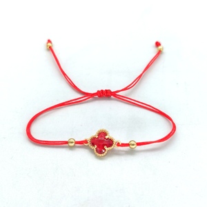 LC20240954 Joyería de Moda al por Mayor, Hecha a Mano, Ajustable, para Niñas y Mujeres, con Dije de Trébol de Cuatro Hojas, Cuerda de Macramé - Product Image 3