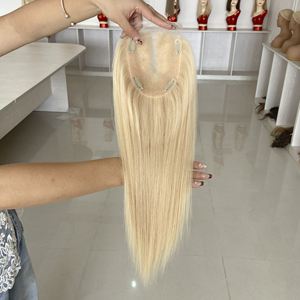 Topper de Cabello Humano con Base de Seda y Encaje 5"x6" 100% Cabello Humano Europeo 0.11 Encaje Frontal Transpirable para Mujer - Product Image 1