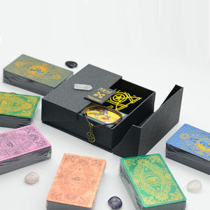 Su geçirmez <span class=keywords><strong>Tarot</strong></span> Seti Altın Varaklı Plastik 12*7 <span class=keywords><strong>Tarot</strong></span> Kart Seti İngilizce Talimatlar ile Saklama Çantası Masa Örtüsü Kristal Taş - Product Image 3