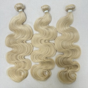 Extensions de cheveux brésiliens blonds 613 de 32 pouces, double trame, lisses, style bouclé blond miel, mèches de cheveux humains pour tissage - Product Image 2