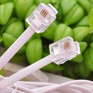 Cordon téléphonique plat blanc 4 conducteurs pour intérieur 1 mètre avec - Product Image 3