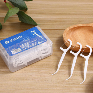 Dental Floss Picks 50 Pcs Portable Plastic Oral Hygiene <b>Tools</b> For Daily <b>Teeth</b> <b>Cleaning</b> - Product Image 1