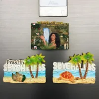 Souvenir touristique d'Afrique Seychelles, autocollant magnétique, aimant de réfrigérateur, articles de décoration, cadeaux artisanaux