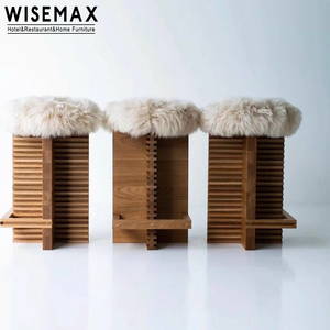 Wisemax đồ nội thất phong cách thiết kế đồ nội thất phòng khách khung gỗ cừu len vòng chân phần còn lại footstool Ottoman cho nhà hàng - Product Image 4