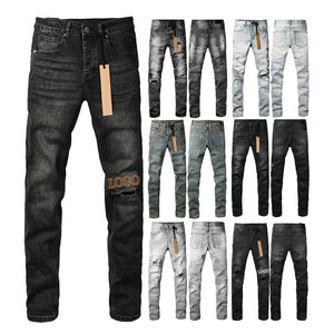 Ksubiy Ripped <b>Stretch</b> Denim Jeans <b>Men</b> Hip Hop Streetwear Distressed Slim Fit - Product Image 1