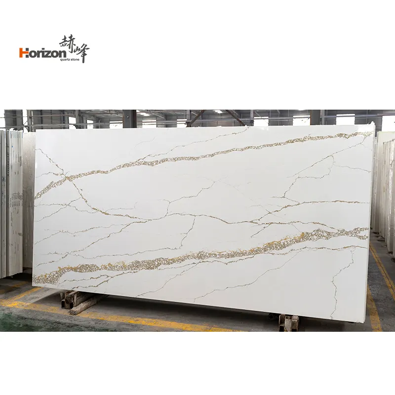 Artificial Quartz Stone Sheet Slabs for Hotel Marble Looks Quartz Stone Slab Calacatta White Quartz