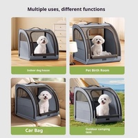 Sac à dos de transport pliable et portable quatre saisons de luxe pour chiens et chats - Lit de voyage extérieur respirant et multi-usages