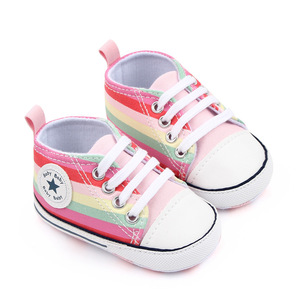 New Rainbow Canvas Toddler Sneakers Soft Sole <strong>Crib</strong> Boys And Girls 4 Seasons <strong>Classical</strong> Sport Baby Walking Shoes - Product Image 6