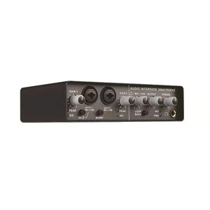 Interface audio USB 2 canaux, 2 entrées XLR, <span class=keywords><strong>carte</strong></span> <span class=keywords><strong>son</strong></span> 24 bits 192 kHz, alimentation fantôme 48 V, enregistrement <span class=keywords><strong>guitare</strong></span> Hi-Z, streaming, fabrication industrielle - Product Image 1