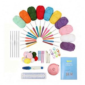 <b>Crochet</b> <b>Hook</b> Craft Kit Yarn Knitting Accessories DIY Beginner Learning Tools Soft Fabric Portable Colorful Eco-Friendly - Product Image 1
