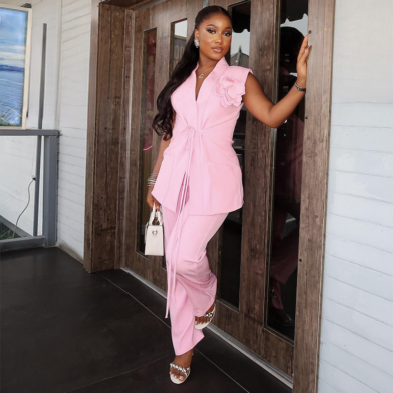 Pantalones Traje Chaqueta Sin Manga Mujer Conjunto Deportivo Mujer